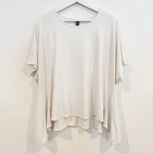 Dress to Kill Asymmetrical Short Sleeve Jersey Blouse Top OS Lagenlook One Size